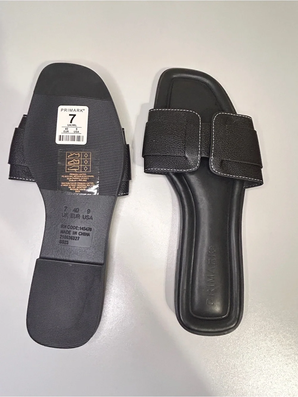 Primark Black Slide Sandals with Adjustable Strap - Women